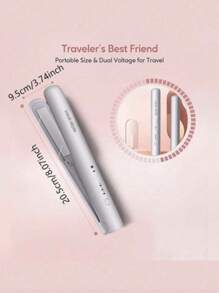 Cordless Mini Straightener And Curler, Suitable For People With Bangs And Soft Hair, USB Rechargeable Hair Tools, Can Used Continuously About 30 Minutes, Fast Heating, 3 Temperature Settings, Suitable For Home, Travel, Salon Use, Great Gift