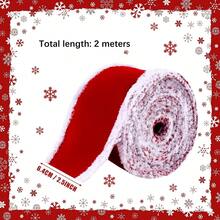 1/2/3 Rolls Christmas Velvet Decorative Ribbons Rolls Craft DIY Fabric Cloth Wire Edge Ribbons For Craft Christmas Holiday Decoration