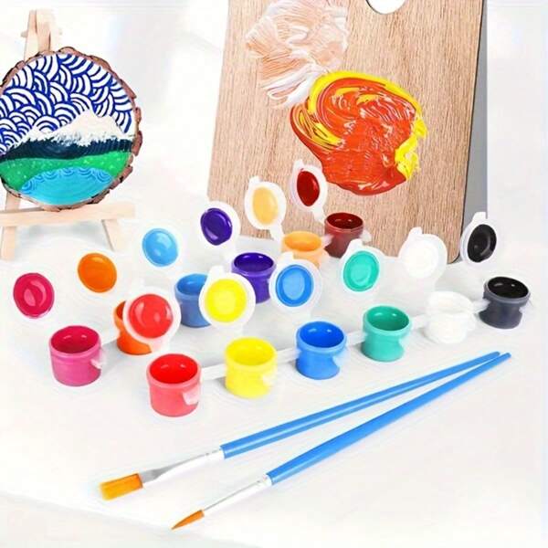Kinder Malen & Kunstzubehör Set, Schüler Kunst Zeichen- & Mal-Set, Kinder DIY Malerei & Malschul-Kunst-und-Bastelsset, Kinder Malset mit Pinseln, ideales Geschenk zur Schulanfang