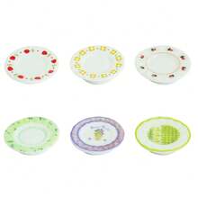 10pcs/Set Mainan Makanan Mini Piring Bunga Mentega Lem Resin Aksesoris Piring Makanan Penutup Gesper Sepatu Magnet Kulkas Casing Ponsel Aksesoris DIY Gaya Acak - Putih - View 10