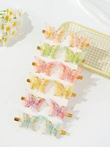12pcs New Colorful Butterfly Hair Clips And Fashionable Headwear Accessories