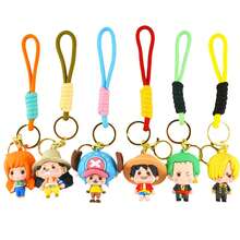 ONE PIECE 44 款海贼王 PVC 玩偶钥匙扣吊坠蒙奇·D·托尼托尼·乔巴索隆可爱包挂配件周边礼物海贼王卡哇伊动漫人物玩偶模型玩具 6-8 厘米/2.36-3.15 英寸 - 彩色 - 查看 3