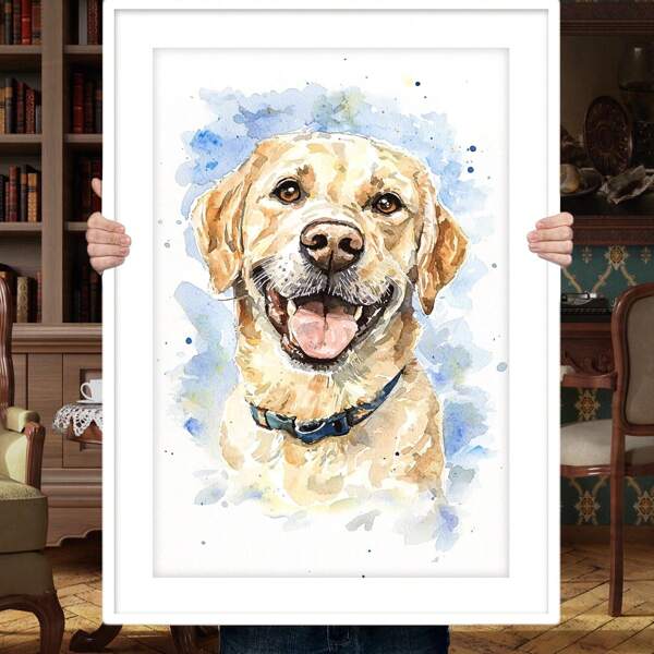 Individuelles Hundeporträt, Aquarell-Haustierporträt, personalisiertes Hundegemälde, Muttertags-Geschenk, Hund-Gedenken, Aquarell-Hund, Heim & Leben, Verschönere dein Zuhause, Herbstliche Heimerfrischung, Skandinavische Gemütlichkeit, Warme Atmosphäre, Harmonie Zuhause