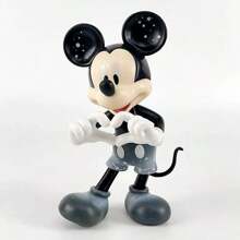 Disney 2 Pcs Black PVC Material Figurine Set Of Mickey Mouse And Minnie Mouse In Heart Gesture, Cute And Interesting Desktop Decor, Suitable For Living Room, Bedroom, Office Desk, Halloween, Christmas, An Ideal Sophisticated Gift