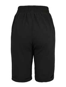 Striped    Casual    Drawstring  Pocket  Knot - màu đen - Xem 4