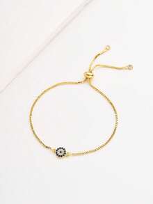 1 件时尚水钻恶魔眼可调节女士手链