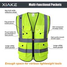 XIAKE Reflective Safety Vest Men & Women High Visibility Class 2 Vest With Pockets Meets ANSI Standards - Pink - View 8