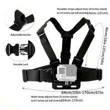 3/5/6件套运动相机配件胸带背心式头带，适用于Hero 13、12、11、10、9、8、7、6、5、4、Session、3+、3、Hero (2018)、Fusion、Osmo Action、AKASO等运动相机。 - 彩色 - 查看 4