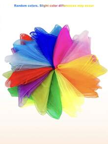 12条/套 杂耍丝巾、舞蹈丝巾，适合男士、女士和儿童，可用作游戏丝巾、音乐丝巾、魔术表演道具、节奏乐队丝巾，12种颜色，24英寸 - 彩色 - 查看 9