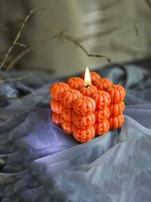 Moldes de 1/3 calabaza y moldes de fantasma, molde de silicona para hacer velas aromáticas de Halloween, molde DIY artesanal de decoración de calabaza y fantasma, molde de yeso - Blanco - Ver 4