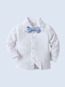 BOARNSEORL 3 件套年轻男孩绅士套装：蝴蝶结领衬衫、格子裤和背心，时尚，适合婚礼、生日、周年纪念日、正式活动