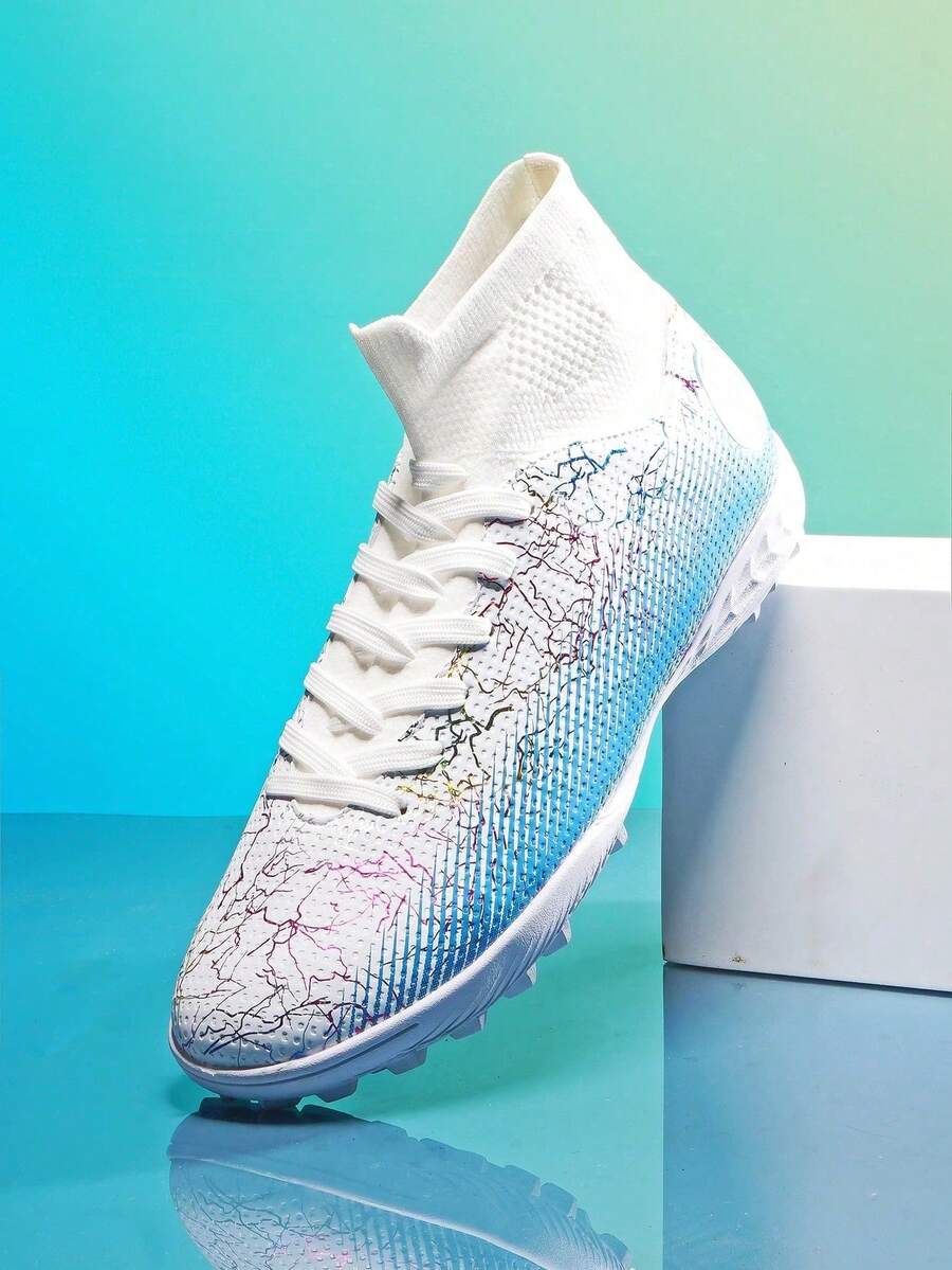 Herren Fußballschuhe, Jugend Fußballschuhe, Erwachsene Professionelle Tf Sportschuhe, Indoor Team Trainingsschuhe, Ronaldo Stollen - Weiss - Übersicht 1