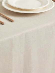 1 件多色多功能棉混纺装饰桌布，适合节日和日常装饰 - 米色 - 查看 4