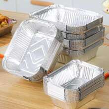 Disposable Aluminum Foil Tin Foil Tray Disposable Food Container Aluminum Foil Takeaway Box For Packaging, Baking  Roasting