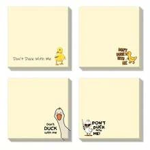 4 件趣味鸭子便签 3x3 英寸 50 张趣味办公室记事本粘性趣味便签适用于学校办公室家居用品学生教师礼物、学校用品、返校 - A - 查看 1