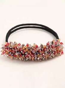 1pc Girls Hair Accessory, Pearl & Crystal Decor Hair Claw Clip For Bun, Updo Style Hairstyle Tool