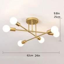Nordic Multiple-head Iron Spider Chandelier, Modern Minimalist Ceiling Light For Bedroom, Living Room (bulbs Not Included) - Gold - View 10