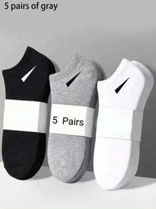 1/5/15 pares de calcetines cortos para mujer/hombre, versátiles y sencillos para uso diario, transpirables, en blanco/negro/gris, para uso cotidiano