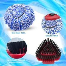 2 Pa Spin Mop Heads Replacement Compatible With O Cedar Rinseclean 2 Tank, Upgraded Scrub Brush,4 Section Mop Handle And 1 Base - 彩色 - 查看 4