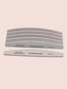 5件套 100/180目 新月形专业指甲锉 - 灰色 - 查看 2