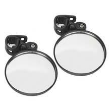 2 espejos retrovisores para bicicleta de 8 cm, ajustables, gran angular, redondos, universales para silla de ruedas y bicicleta. - Negro - Ver 8