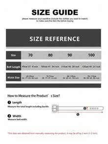 Street 1pc Square Bead & Pyramid Studs Decor Punk Style Unisex Leather Belt, Suitable For Daily Wear Halloween Summer, School Fall, Autumn, Halloween - Black - View 7