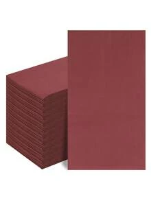 20 件/40 件/60 件双层柔软波尔多红色长方形餐巾，展开尺寸 33 厘米 X 40 厘米，适用于一次性派对午餐、客用毛巾、装饰纸、生日装饰、结婚周年纪念、毕业派对装饰 - 酒紅色 - 查看 7