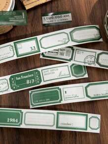 1 Rolle Vintage Scrapbooking DIY Rahmen Dekorative Etiketten, Einfache Etikettenreihe geeignet für Geschenke, Büro, Zuhause, Markierung, Etiketten, Klassenzimmer, Unterhaltungsspielzeug, Studententagebücher, Kreatives Retro-Szenenmaterial DIY Dekorative Aufkleber, Schulmaterial, Schulanfang