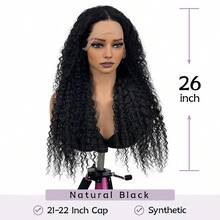 5x5 4x4 13x4 13x6 卷曲耳边蕾丝前假发，200% 密度柔软蓬松杰瑞卷发，5*5 4*4 戴上即走，无胶预切高清蕾丝前闭合假发，深卷发 8-16 英寸鲍勃假发，耐热纤维合成混合人发混合假发，适合女性，自然黑色，8-36 英寸预切蕾丝适用于 4x4 5x5 - 自然色&黑色系 - 查看 3