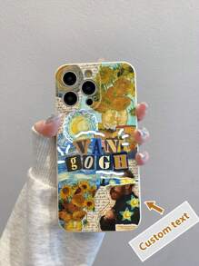 1 pieza Funda de teléfono personalizable de TPU blanco con texto/letra/gráfico personalizado, anti-caída