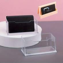 Un juego de 4 cajas de almacenamiento para tarjetas de presentación transparentes, hechas de plástico, se utilizan para guardar pequeñas tarjetas de presentación, juguetes y tarjetas, se utilizan para colocar varias tarjetas de presentación y juguetes en el mostrador de recepción de la exposición, etc.