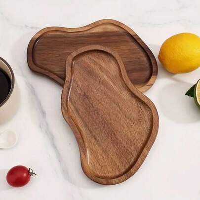 Bandeja de servir de madera de acacia japonesa exquisita, bandeja de té con forma de nube y de cacahuete, bandeja de madera, taza de café, bandeja de servir de madera resistente al calor, fabricante de bandejas de servir de madera para pasteles y repostería, talla grande adecuada para Navidad, talla grande adecuada para Acción de Gracias