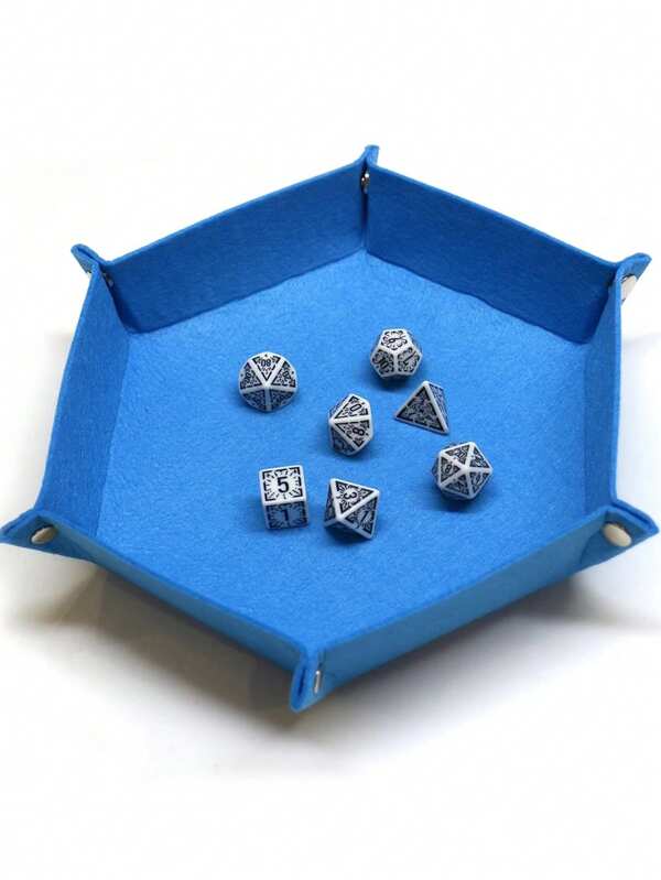 1pc Hexagon Dice Tray - Spacious Foldable Storage Holder, Suitable For Party Games, Desktop Accessories And Gamers, Great For Storing And Transporting Multiple Dice Sets