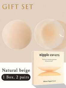2/4pcs Silicone Invisible Nipple Cover Pasties, Thin & Breathable, Designed For Wedding Dresses, Strapless Gowns, Invisible Lingerie, Dresses, Jumpsuits, Vacation - Multicolor - View 1