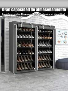 Zapatera Organizador Mueble Rack Closet Armable Repisas - Gris Oscuro - Ver 2