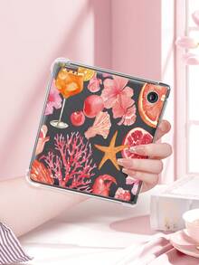 A Purely Beautiful, Fresh And Lovely Transparent Kobo Case, Transparent TPU Material Anti-Drop Protection Case Pink Elements Series Pattern, Suitable For Kobo E-Book Readers,Kindle Paperwhite (12th Gen) Romantic Gift