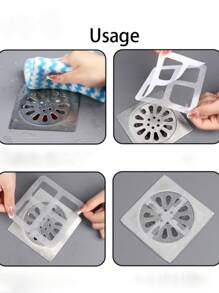 10 件高级排水过滤器，淋浴和浴缸毛发收集器 - 易于安装，一次性排水盖，适用于淋浴、水槽和洗衣房，易于使用，毛发塞 - 白色 - 查看 5