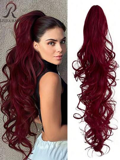 [Pink And Black Gradient Curly Hair Wig] A 28-Inch Large Wavy Curly Hair Wig, Paired With A Loose And Tight Ponytail, Featuring A Natural, Fluffy And Thick Hairstyle. Gradient Gold And Black In Multiple Colors, Suitable For Daily Halloween Wear And Party Looks