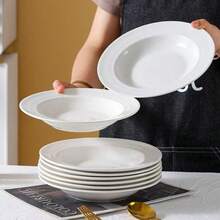 1 pieza/2 piezas Plato de postre cerámico de 8.7", Plato cerámico con forma de anillo anual para aperitivos/ensalada, se puede usar para aperitivos, frutas, pasteles, merienda, plato cerámico de regalo