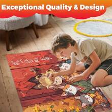 1 件 301-500 片拼图，以身穿红色服装的猫为特色，有趣的颜色和形状识别，学习技能，生日派对礼物，丰富多彩的早期学习和大脑刺激乐趣