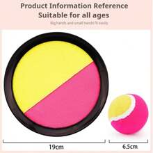 1pc Children Suction Cup Ball Toys Outdoor Games, Toss And Catch Ball Set, OutdoorSports Racket, Palm Ball, Yard Camping Holiday Party Game Toys,Parent-Child Outdoor Interactive Throwing Sticky Ball Game Toys