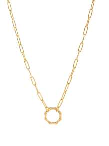 1pc Simple Fashion Love Looped Ring Pentagonal Star Looped Ring Oval Looped Ring Fried Dough Twists Looped Ring Chain Necklace, Can Be Used For DIY Women's Necklace, Electroplated 18K Gold Waterproof Sweatproof, Suitable For Daily Use, Women's Jewelry, DIY Accessories