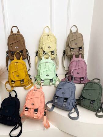 Multifunctional Unisex Chest Bag/Mini Backpack, Lightweight Waterproof Outdoor Hiking Cycling Travel Casual Fashion Solid Color Daypack, Suitable For Outdoor, Commuting, School