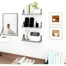 Floating Shelves Set Of 3 Rustic Mounted Shelf, Wall Shelves For Room Decor, Bedroom, Living Room, Kitchen, Bathroom, Office