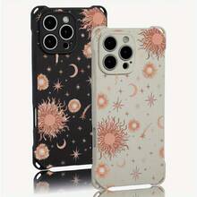 Funda para teléfono móvil 1PC con diseño de la luna y... Estampado de estrellas. Las cuatro esquinas se pueden usar para colgar el teléfono. Es adecuado para la funda TPU impresa suave de 15 Pro, 16 Plus, 13, 14 y 12 - Colores mixtos 3 - Ver 3