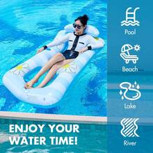 1 Set Of Pool Lounger Floats Adult-Extra Large Pool Inflatable Pool Floaties Raftst Floating Chair Water Floaties For Swimming Pool Lake Lounge Float With Cup Holders Beach Vacation Pool Party, Beach Essentials, Beach Accessories - Multicolor - View 2