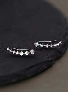 1 Paar Mode 925 Sterling Silber Kubikzirkonia Ohrstecker Party Schmuck als Muttertagsgeschenk Edler Schmuck