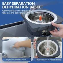 Spin Mop And Bucket With Wringer Set On Wheels, 180° Spinning Mop Bucket System With 6 Washable Microfiber Replacement Mop Pad - 彩色 - 查看 7
