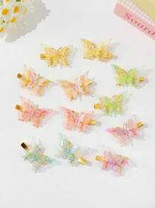 12pcs New Colorful Butterfly Hair Clips And Fashionable Headwear Accessories
