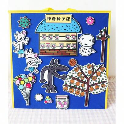 hoojojo Bộ 19 miếng vải nỉ Magic Candy Shop kể chuyện, Đạo cụ kể chuyện Montessori, Miếng vải nỉ tương tác, Hoạt động ngôn ngữ sáng tạo, Công cụ học tập mầm non, Trò chơi đọc sách dành cho cha mẹ và con cái, Đồ dùng dạy học trong lớp học, Đồ dùng thiết yếu cho ngày tựu trường, Đồ dùng học tập tại nhà
